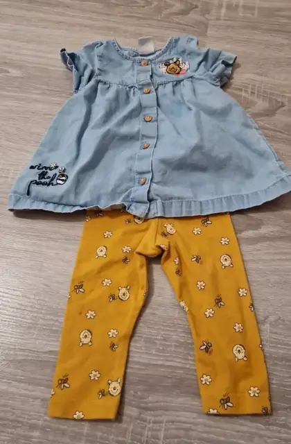 Winnie Pooh Kleid mit Leggings Set Größe 68