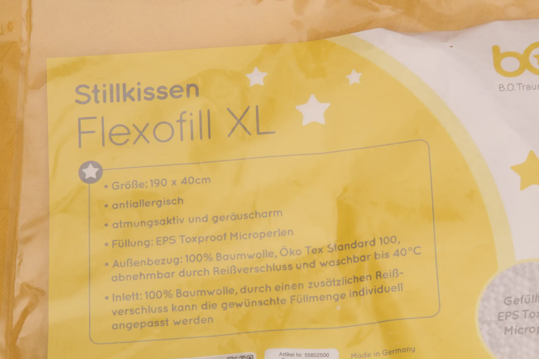 Stillkissen Flexofill XL Sterne