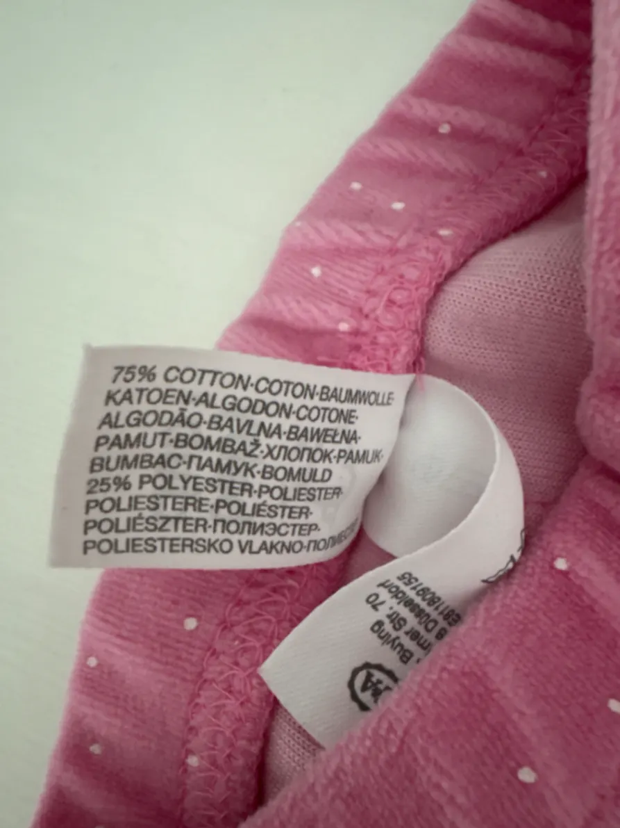 Dicke pinke Leggings von C&A in Größe 56 mit weißen Punkten 🌸