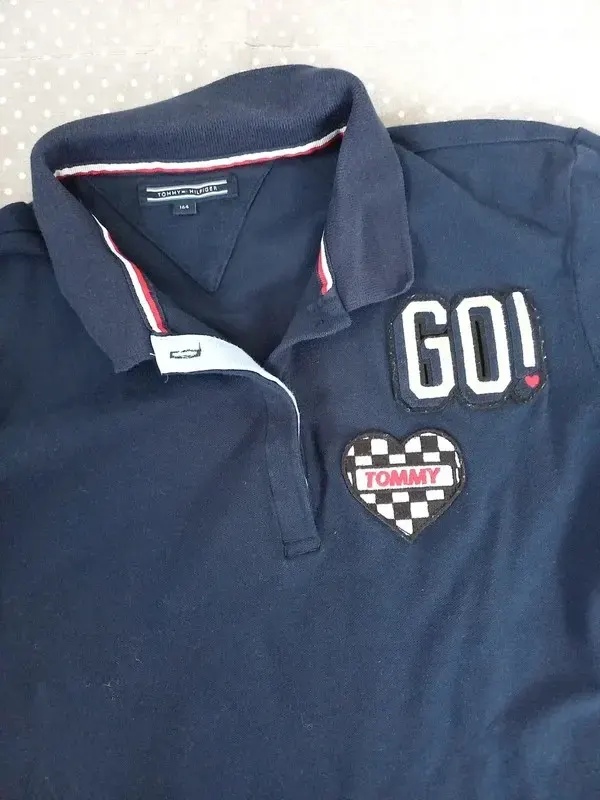 Tommy Hilfiger Polo Shirt Gr 164, Mädchen, navy, blau, Sommer