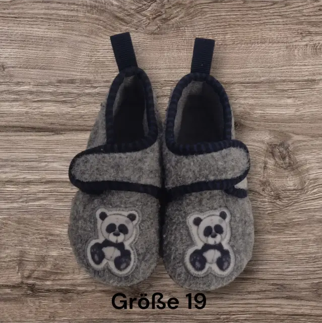 Hausschuhe grau Bär 19