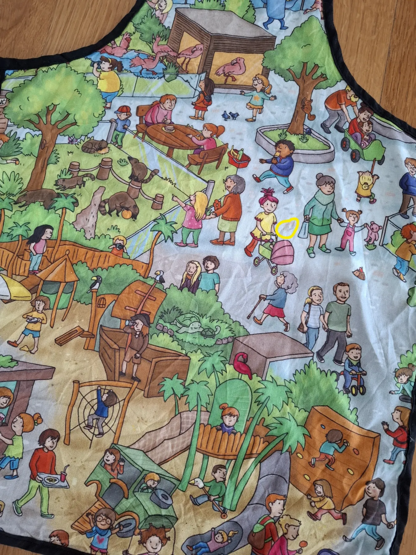 Kinderschürze Kinderküche Wimmelbild handmade Unikat