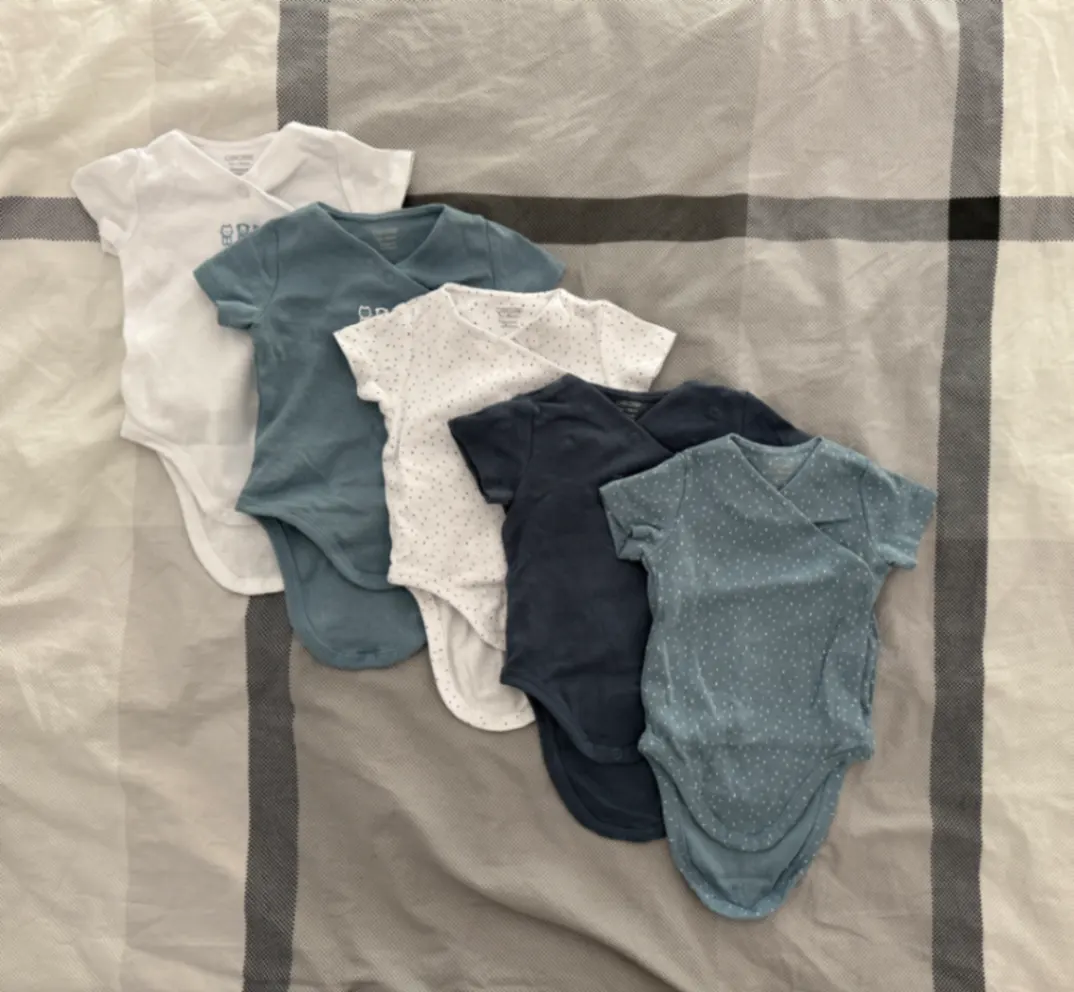 5er-Set Wickelbodys Kurzarm von Obaïbi – Gr. 59 (3 Monate)