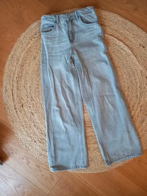 Zara Jeans Gr 152 Mädchen, weites Bein, wide leg, high Raise, grau