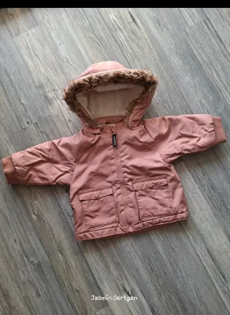 Winterjacke mit Kuschel-Fleece & Kunstfell | H&M | Gr. 68 |