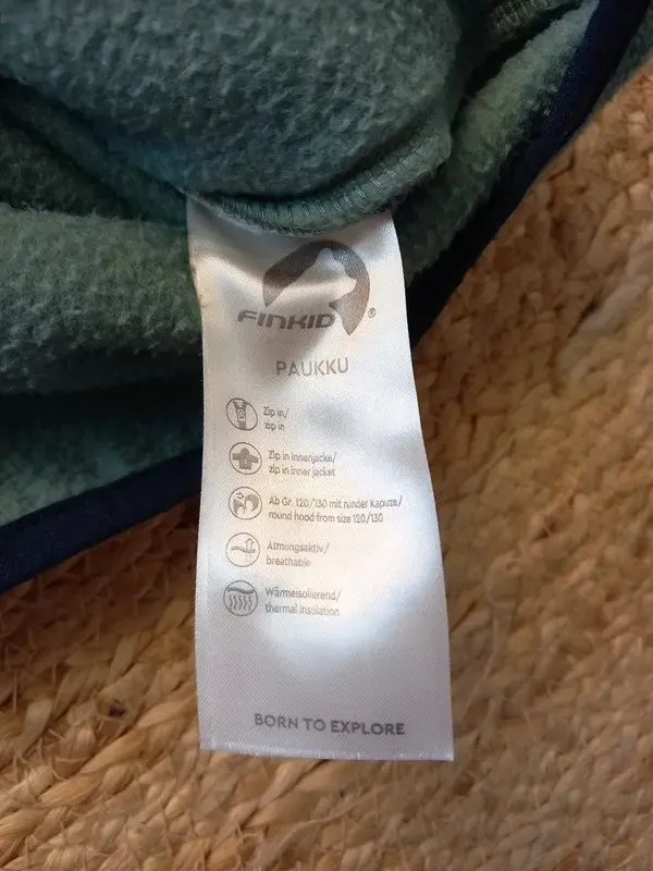 Finkid Fleece Jacke Gr 140/146/152, Junge, Paukku, Übergang, mint, türkis, Ringel, Herbst, Frühling