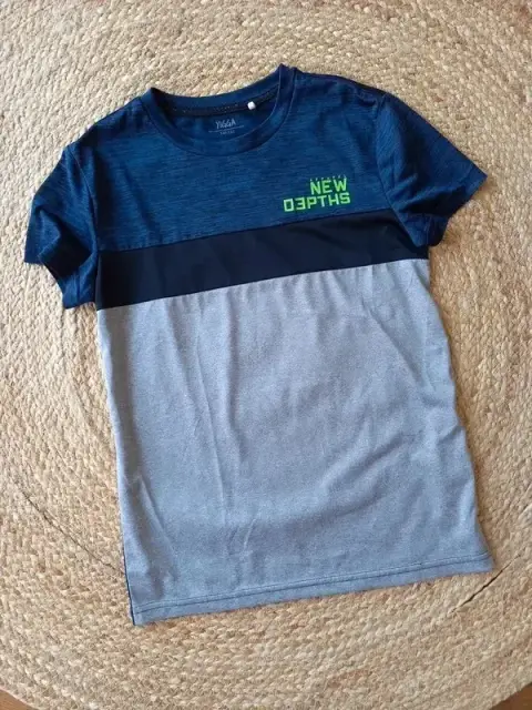 Yigga Sport Shirt Gr 146/152 Junge, grau, navy, Kurzarm