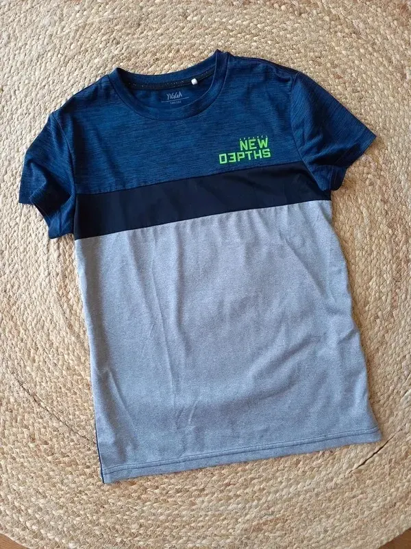 Yigga Sport Shirt Gr 146/152 Junge, grau, navy, Kurzarm