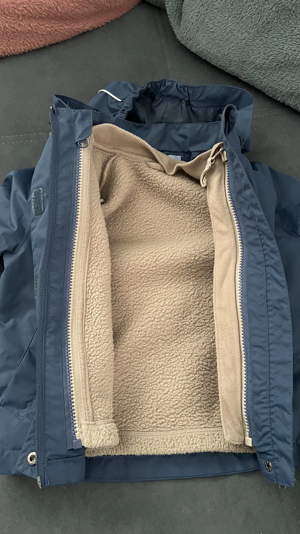 3-in-1 Regenjacke Pullover dunkelblau braun TCM 86/92