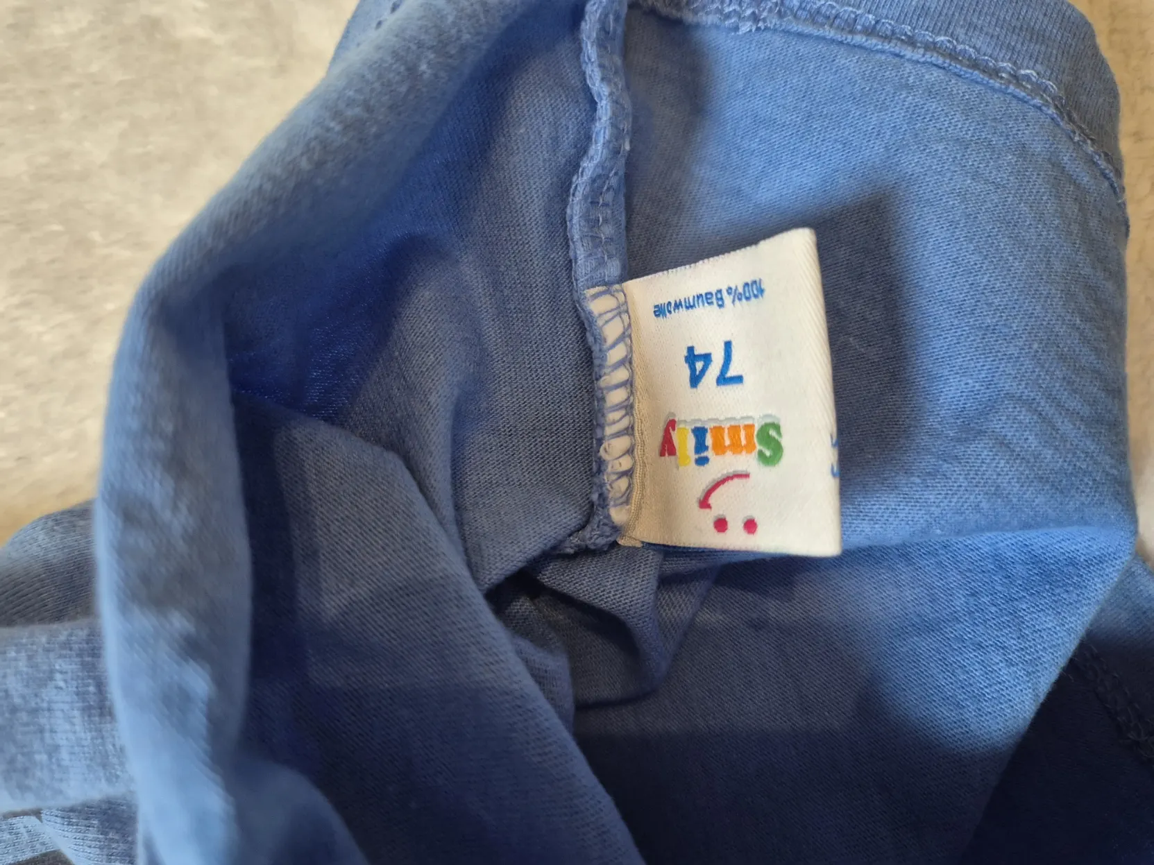 T-Shirt Shirt, Jungen, blau, Smily, Größe 74