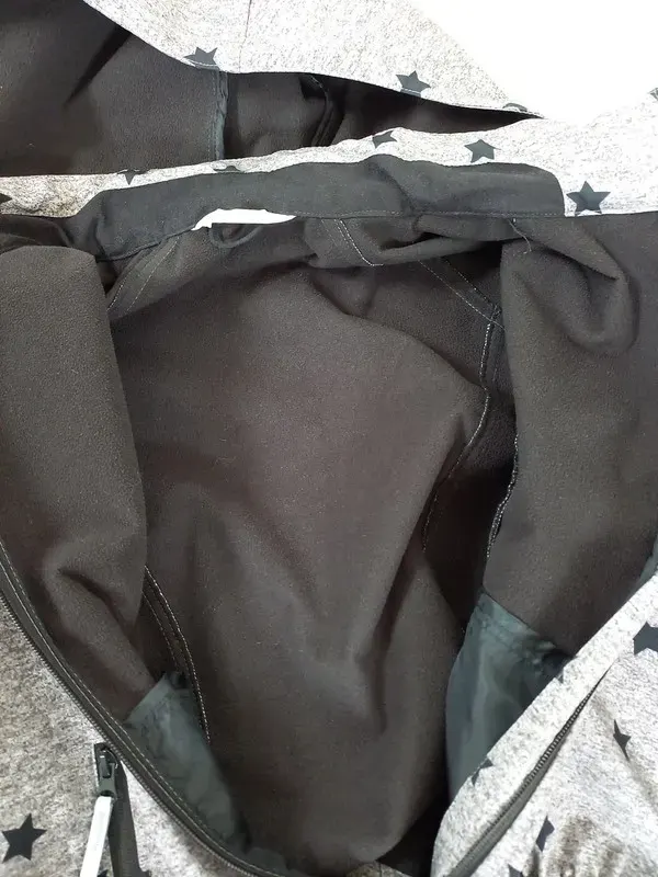 H&M Softshelljacke Gr 152 Mädchen, Jacke, Übergang, grau, Sternen, Herbst