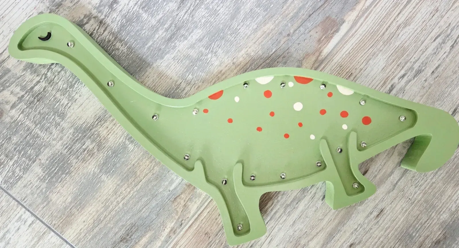 Schöne Dinosaurierlampe aus Holz