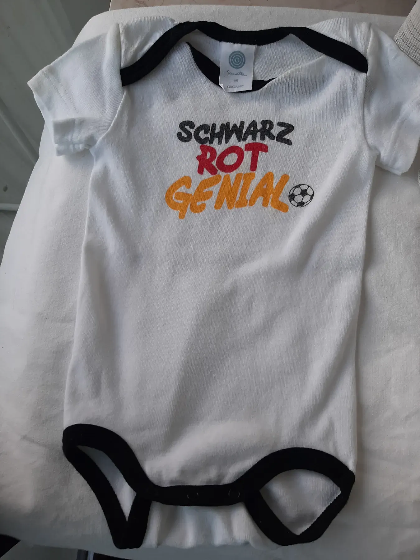 Sanetta Kurzarm Body mit Aufdruck Gr 62