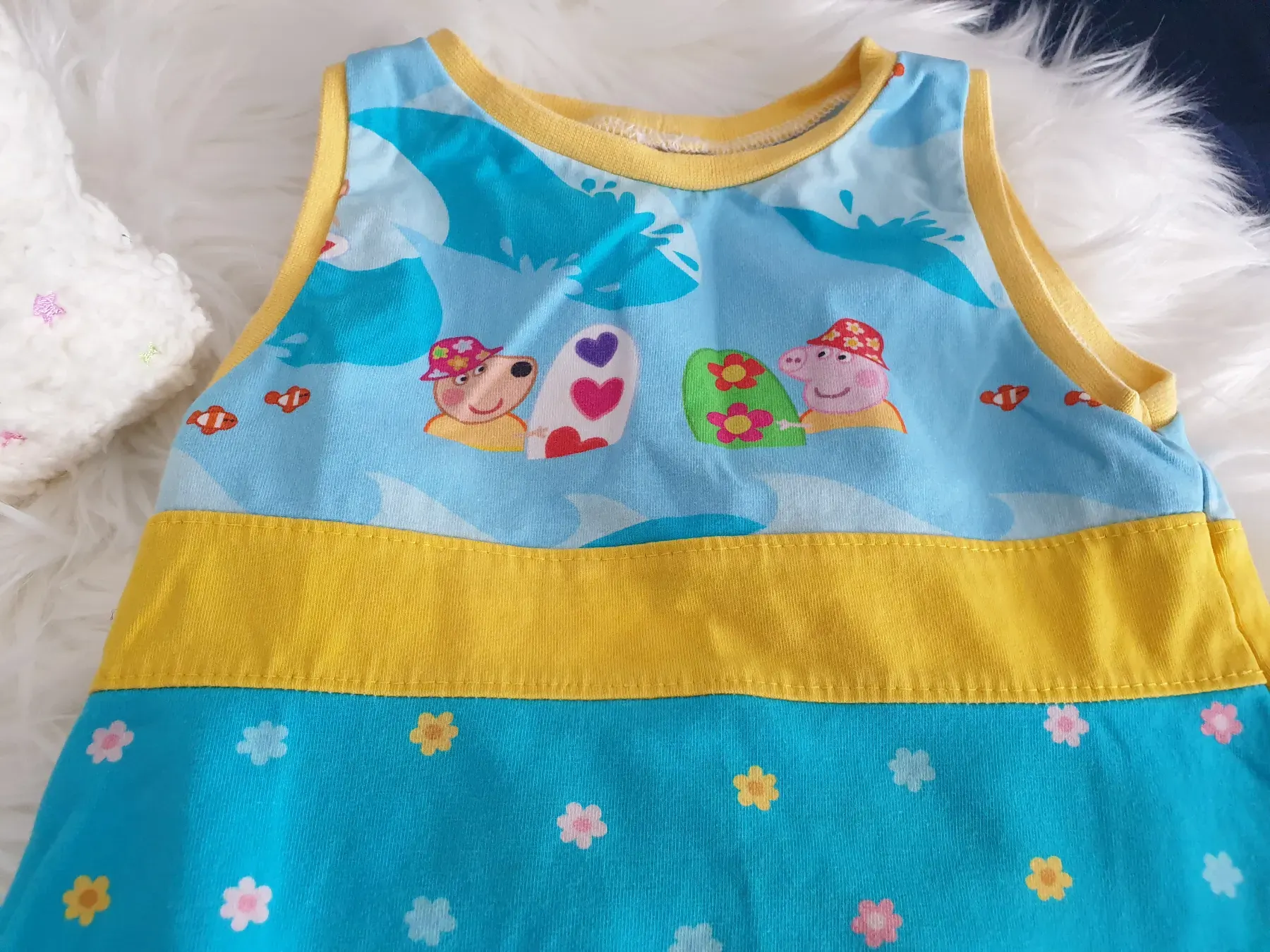 Sommerkleid handmade Peppa Wutz - Gr. 98/104