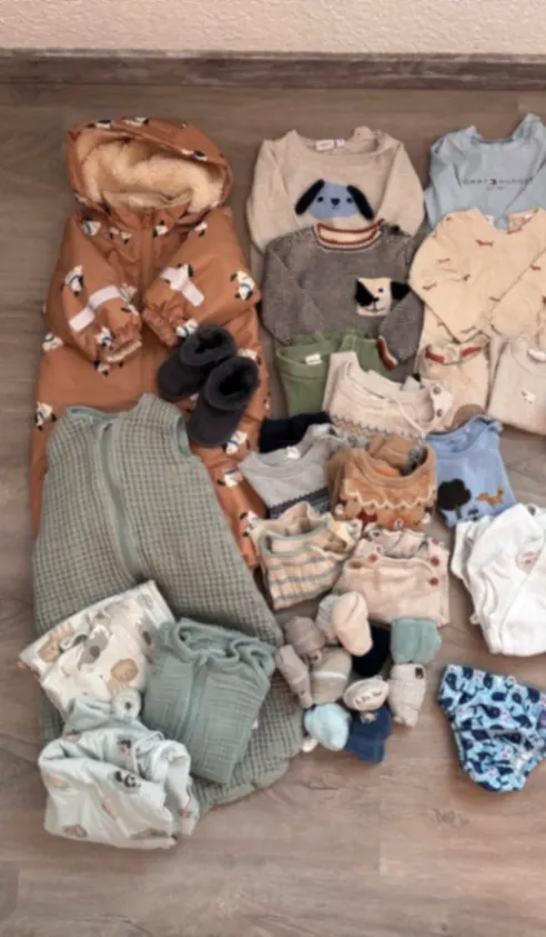 60 Teile Baby Erstausstattung Gr. 68 Junge Unisex Markenpaket H&M Zara Next