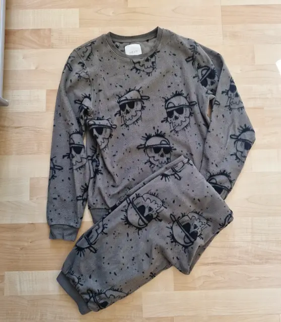 Next Khaki Totenkopf Fleece Lounge Anzug 12y 152