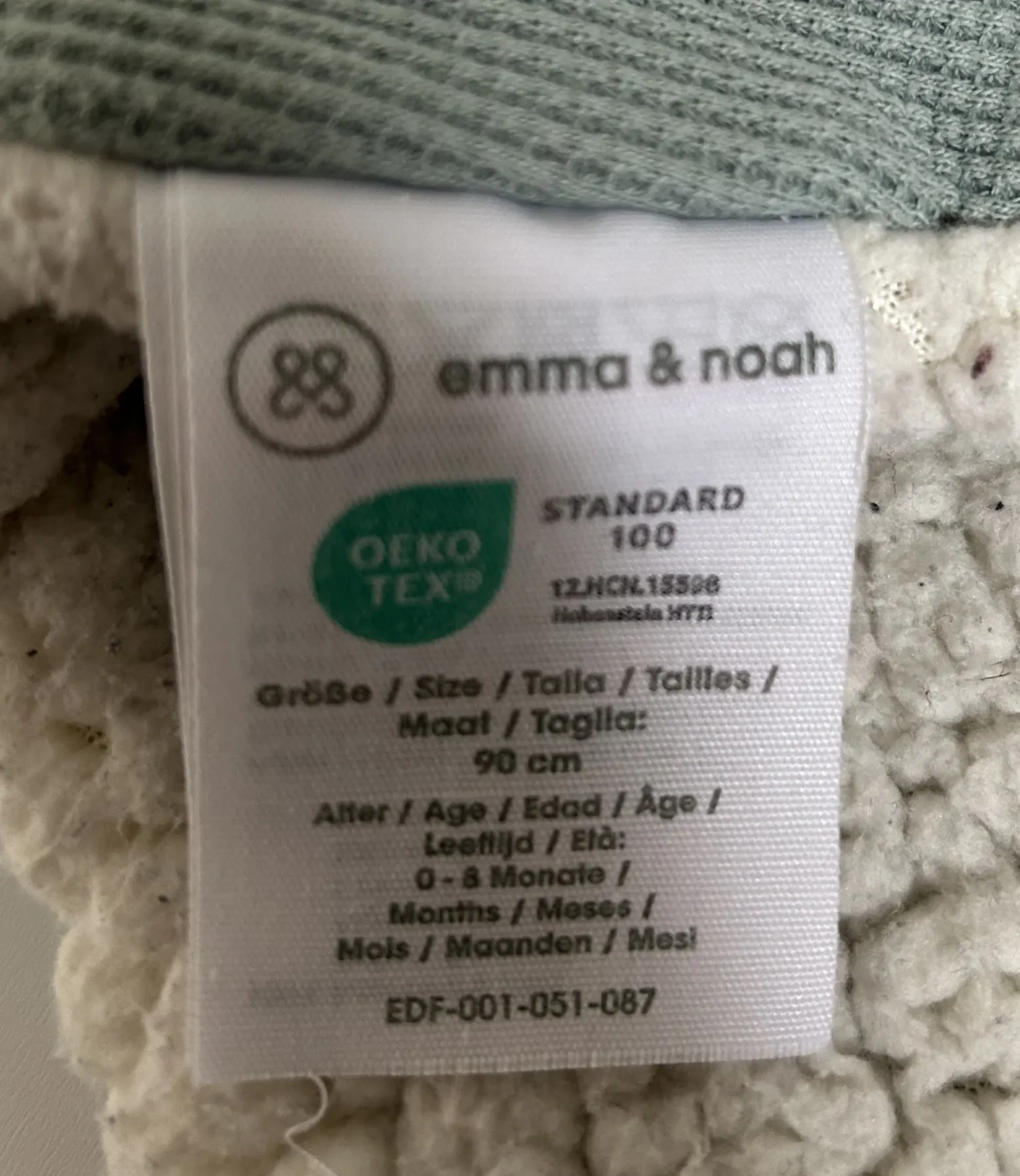 Einschlagdecke Emma&Noah mintgrün 90cm
