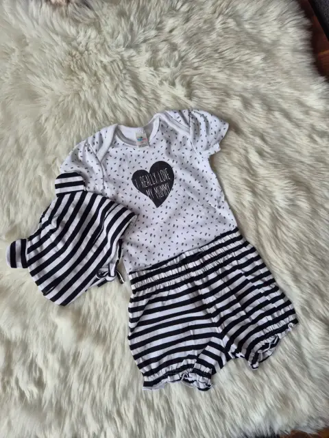 Baby Set Gr. 68 | Topomini – Body Shorts Mütze