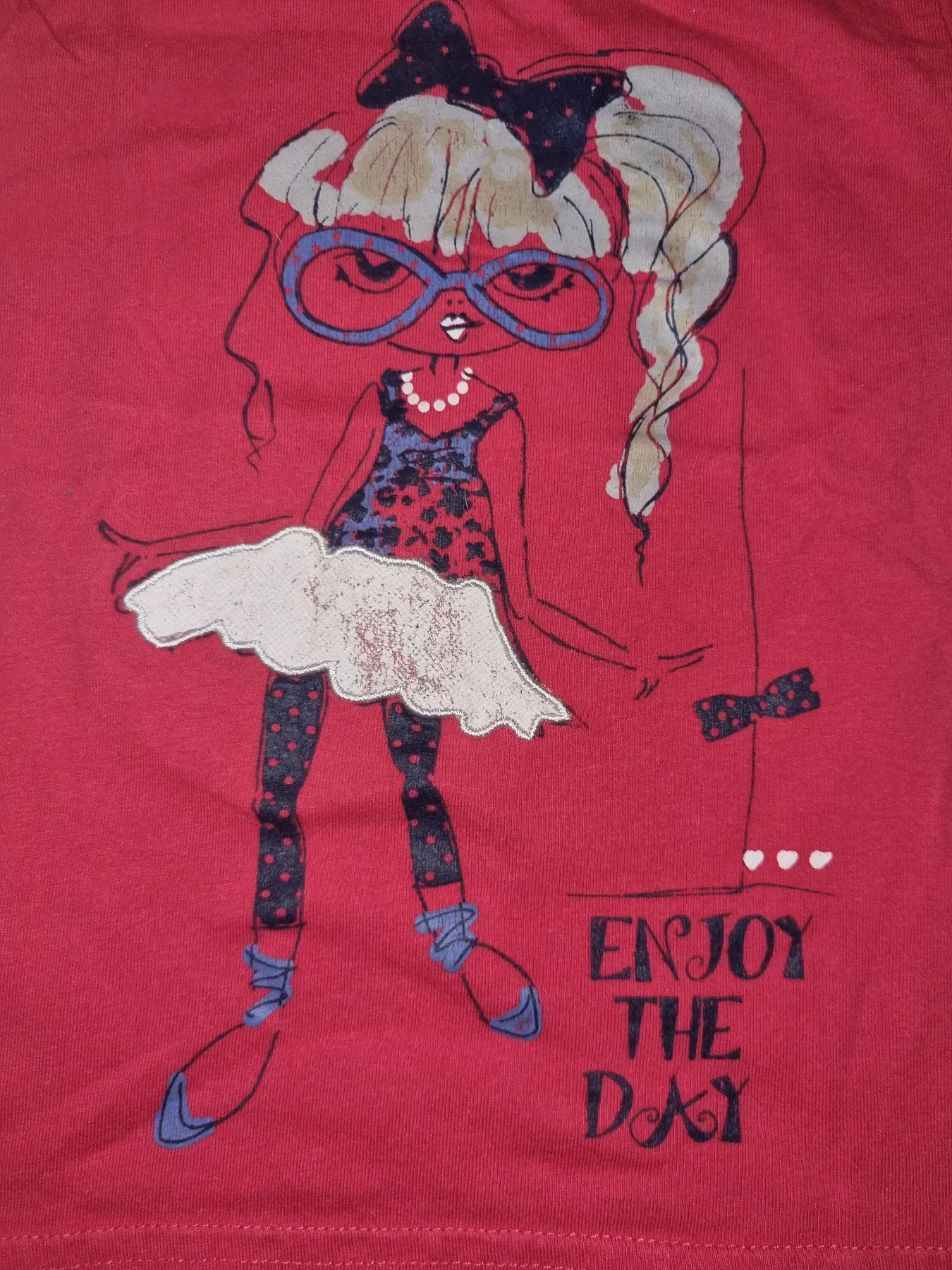 #138 rotes T-Shirt blue Seven