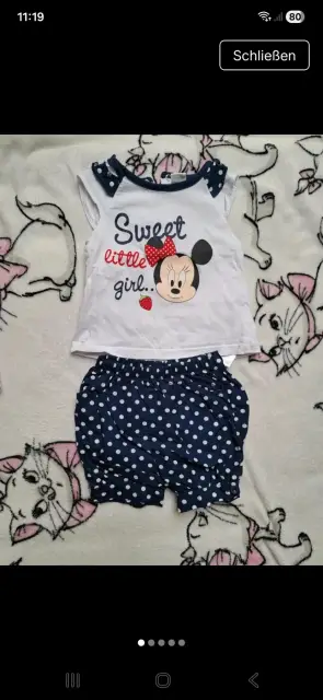 2 tlg. Set Disney minnie maus gr. 68 blau weis
