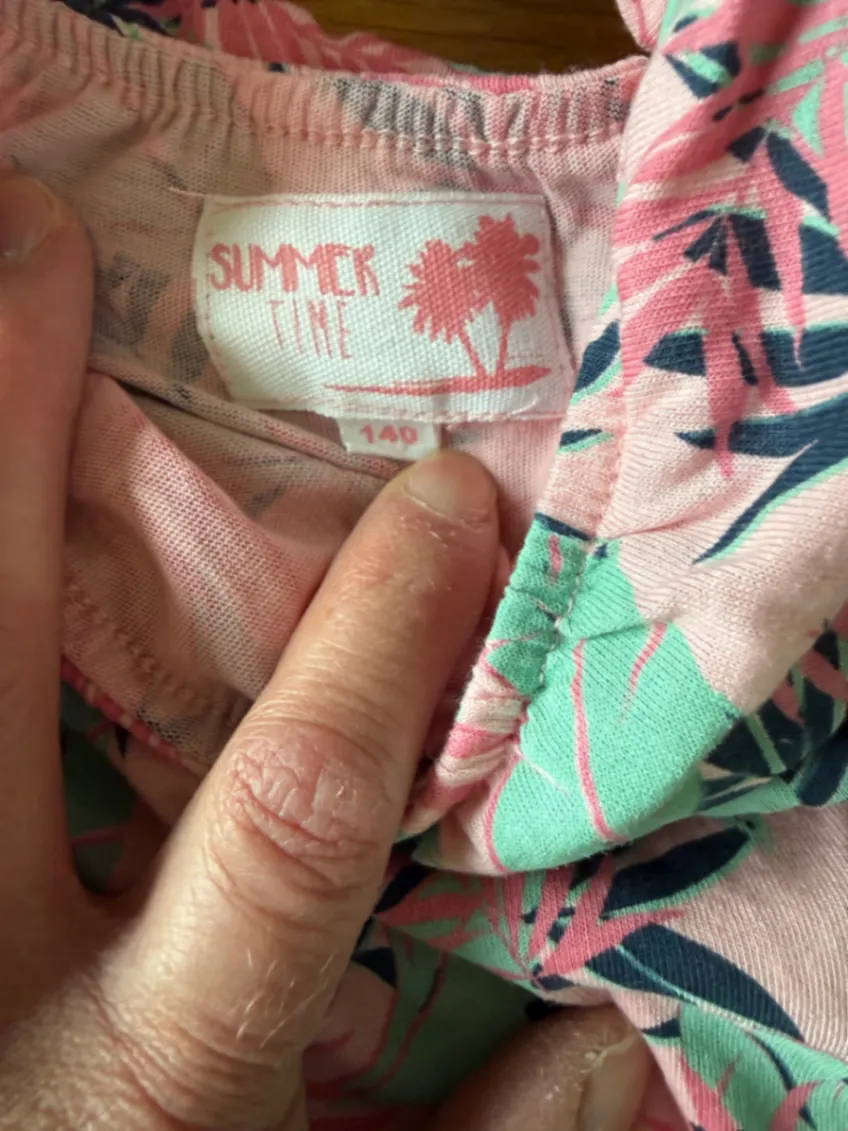 Sommer Onesie * Gr. 140 (eher 128/134) * rosa mint * Jumpsuit