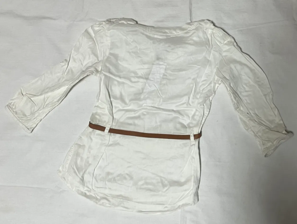 Langärmlige Sommer - Bluse mit Gürtel Gr. 98 von Palomino, C&A