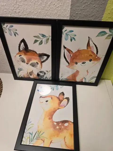 3 Bilder Deko Tiere