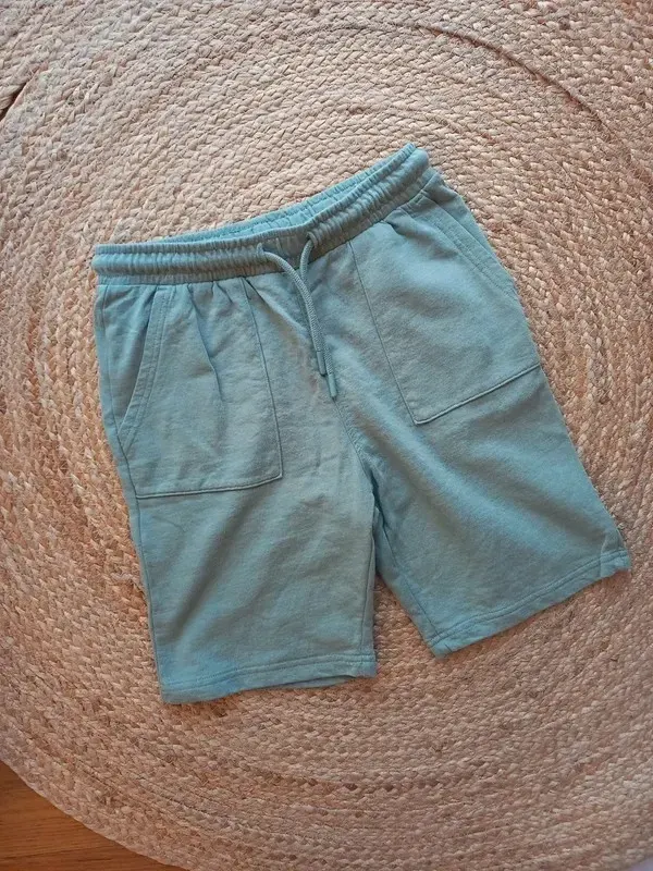Yigga Sweat Shorts Gr 146/152 Junge, mint, salbei, kurze Hose, Bio Baumwolle, Frühling Sommer