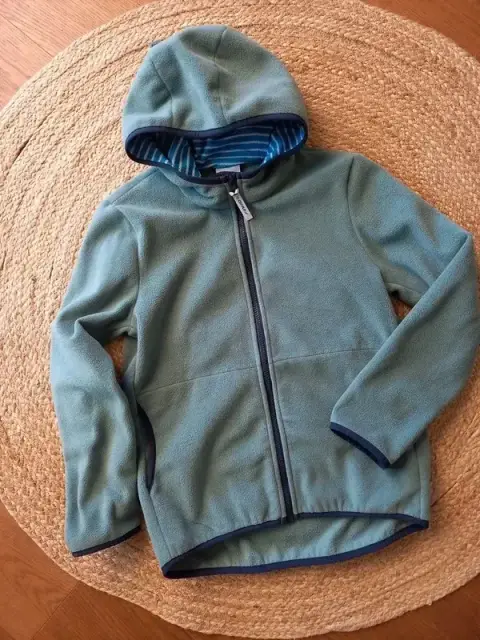 Finkid Fleece Jacke Gr 140/146/152, Junge, Paukku, Übergang, mint, türkis, Ringel, Herbst, Frühling