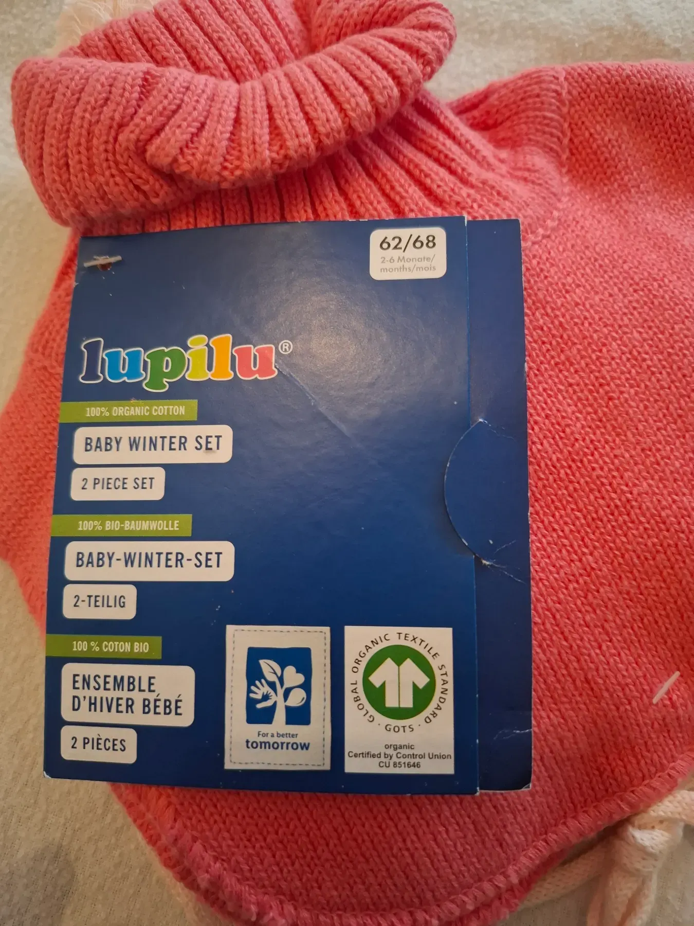 2tlg Set Mütze mit Schal gr 62/68