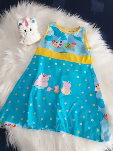 Sommerkleid handmade Peppa Wutz - Gr. 98/104