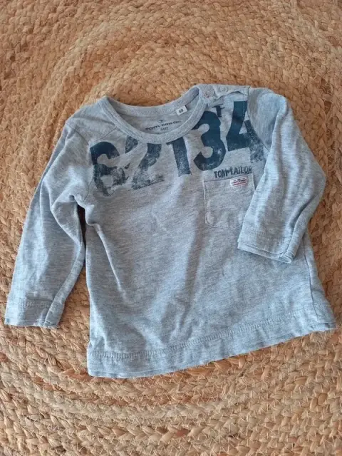 Tom Tailor Shirt Gr 68 Junge, grau, Langarm, Longsleeve, Herbst