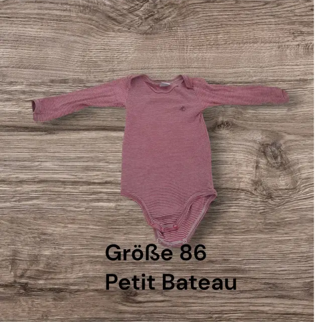 Langarmbody rot-weiß gestreift 86 Petit Bateau