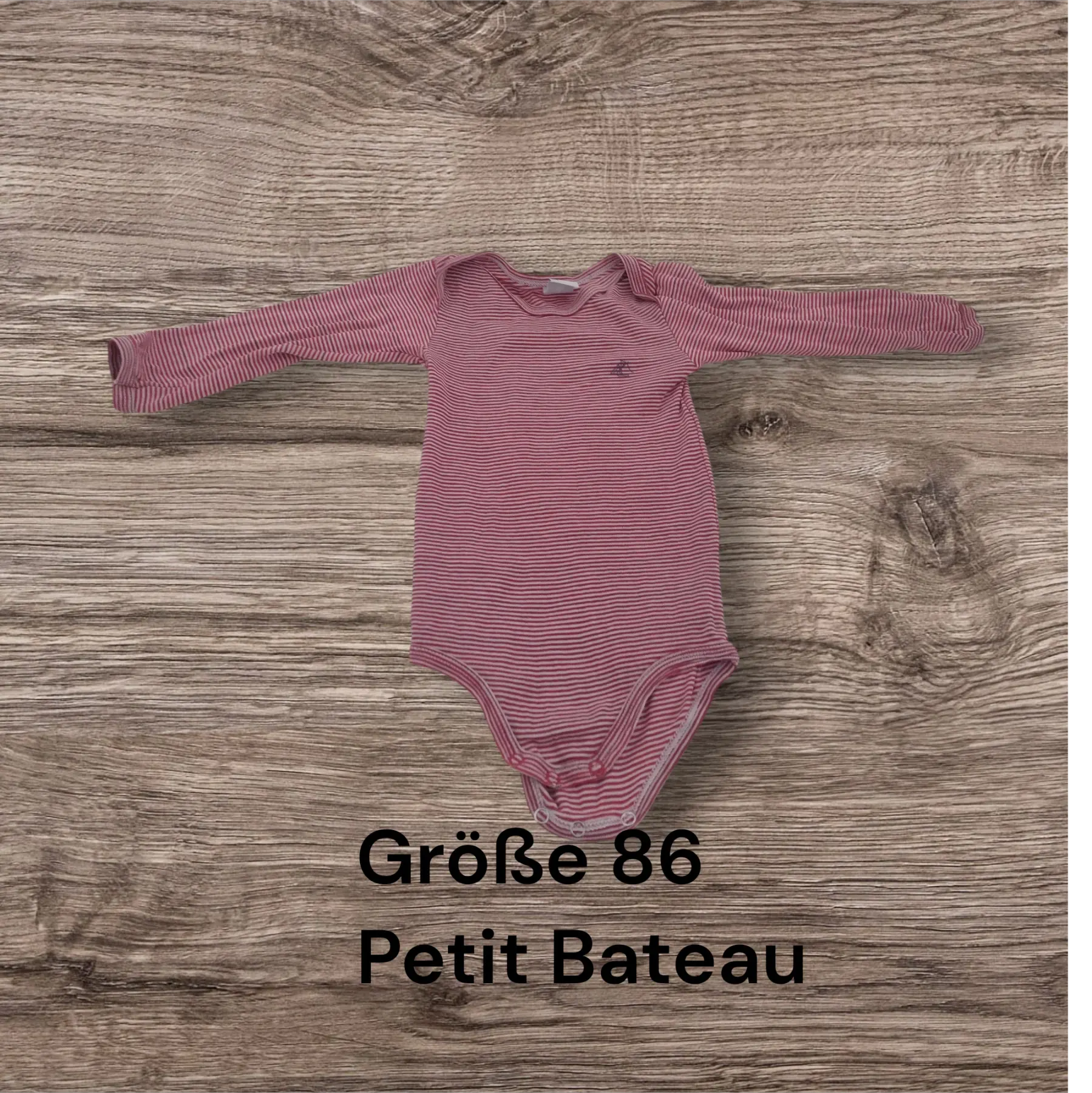 Langarmbody rot-weiß gestreift 86 Petit Bateau