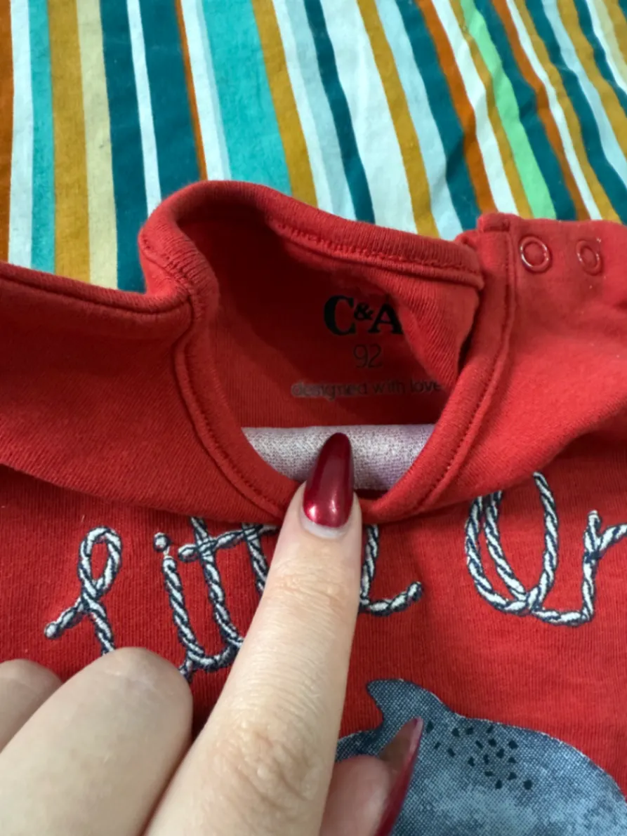 c&a roter kurzer einteiler schlafanzug