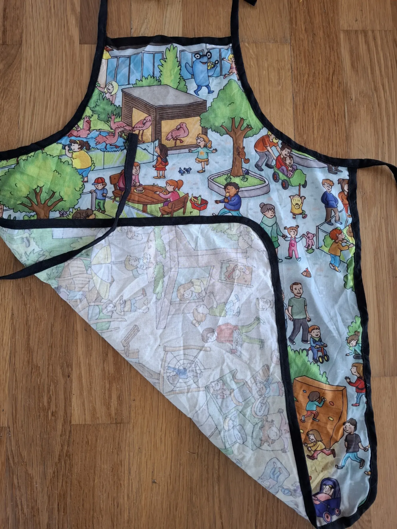 Kinderschürze Kinderküche Wimmelbild handmade Unikat