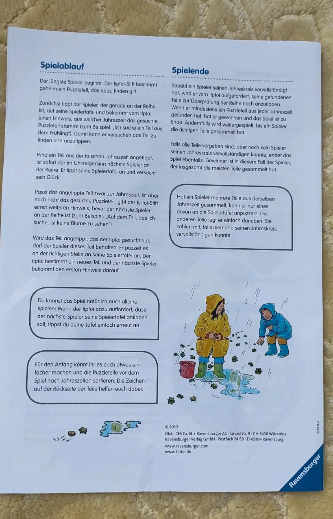 Tiptoi Spiel 🖍️"Reise durch die Jahreszeiten"