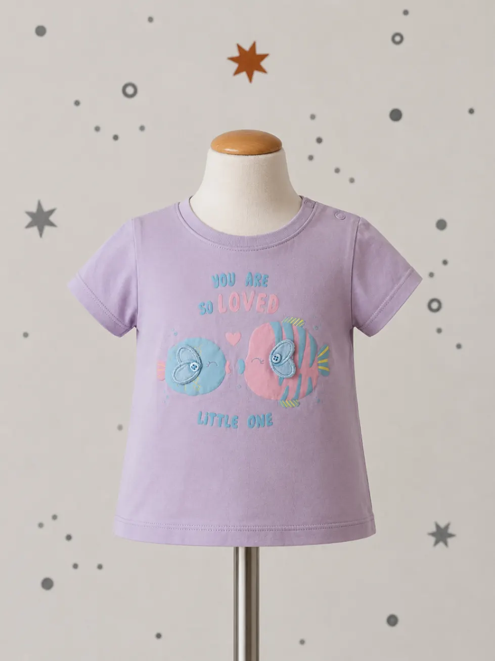 Orsolino | T Shirt | Gr 74 | Lila | mit Fischen