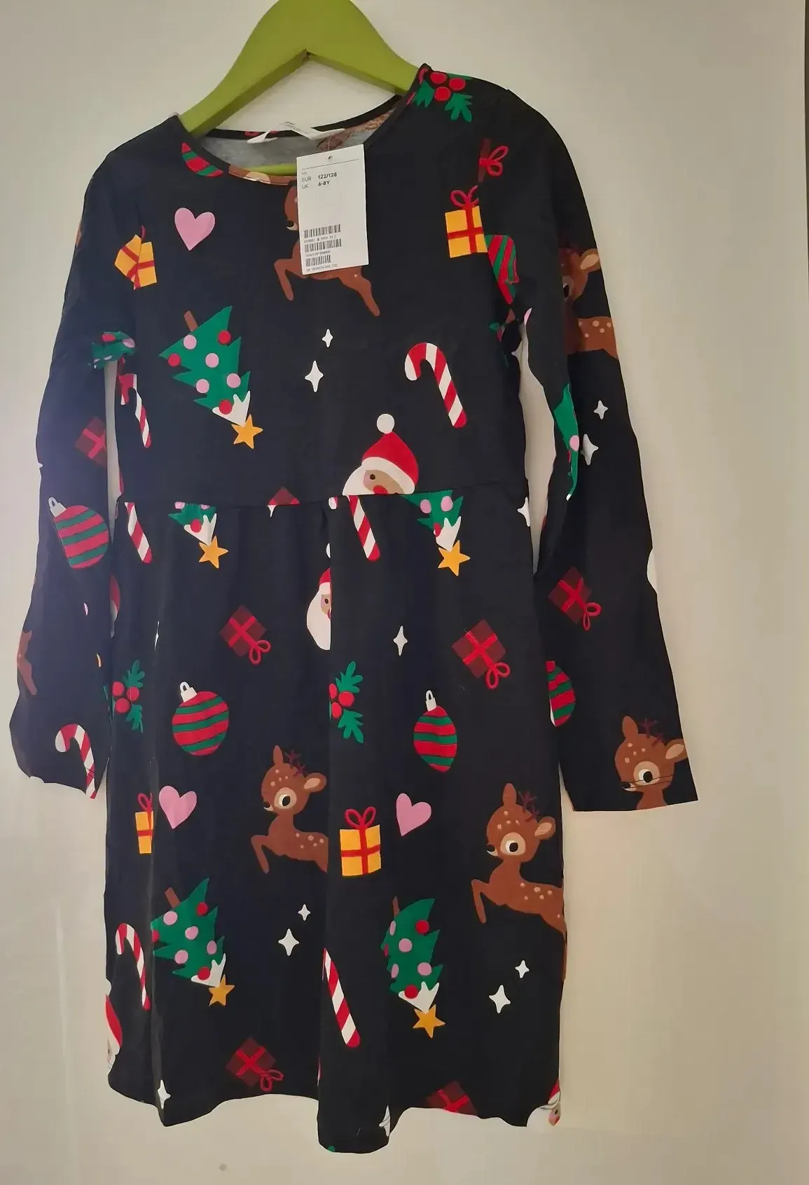 H&M Weihnachtskleid langarm 122/128