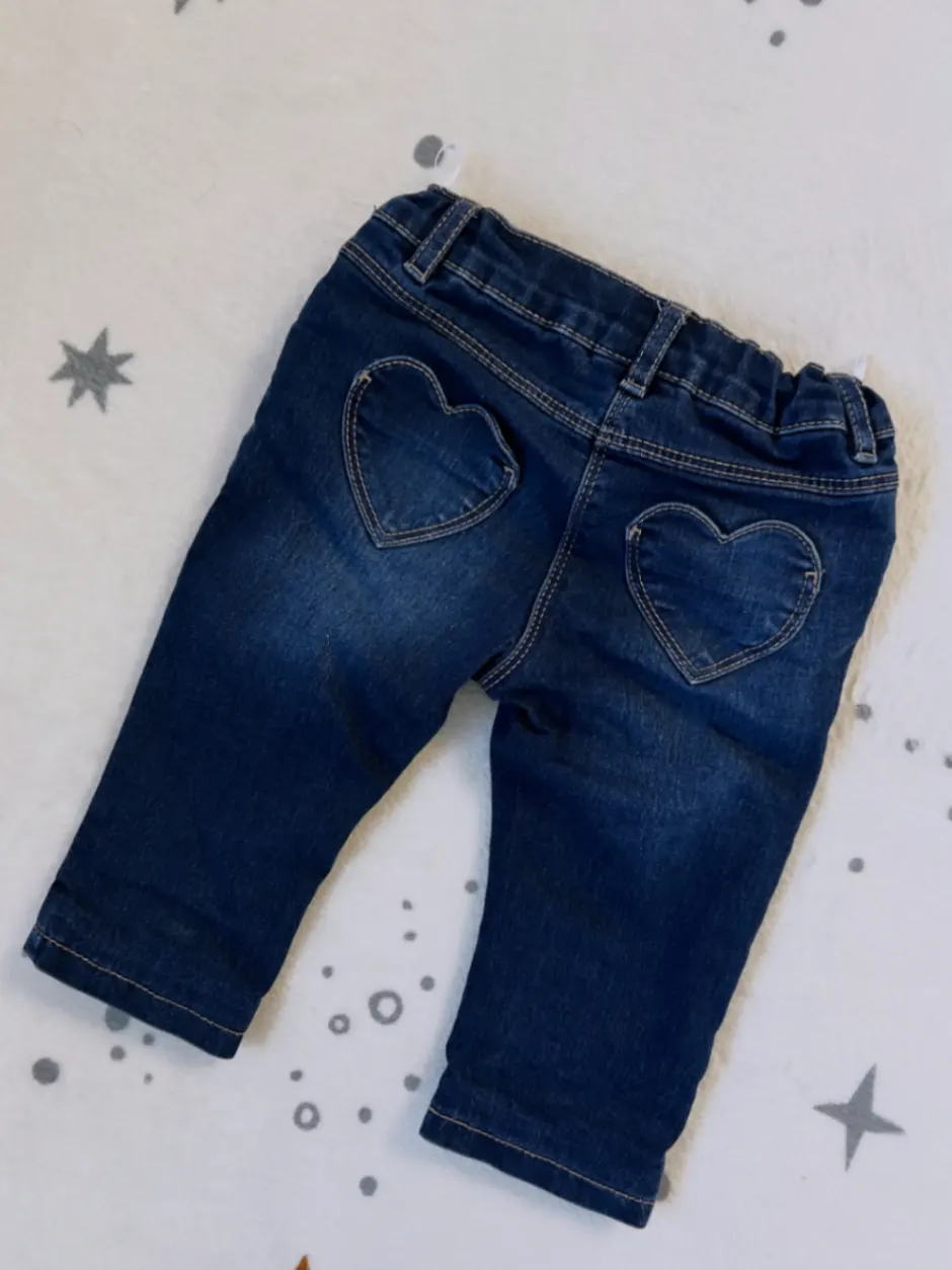 C&A Baby Jeans | Basic | Gr 74 | Dunkelblau | Herztaschen