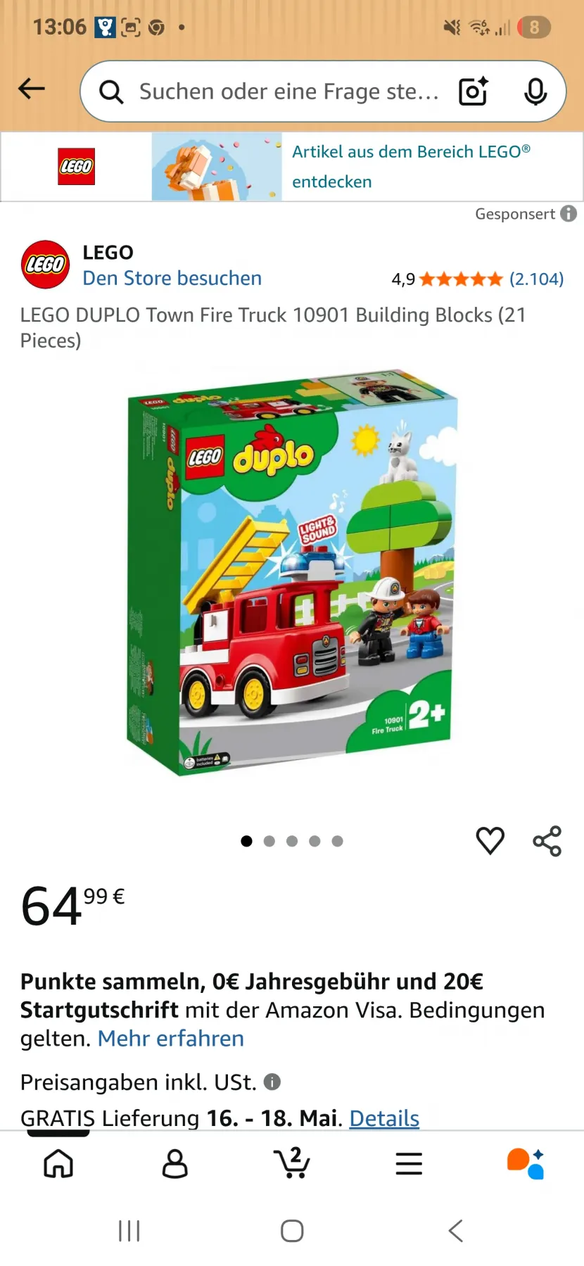Lego Duplo Set 10901 Feuerwehrauto
