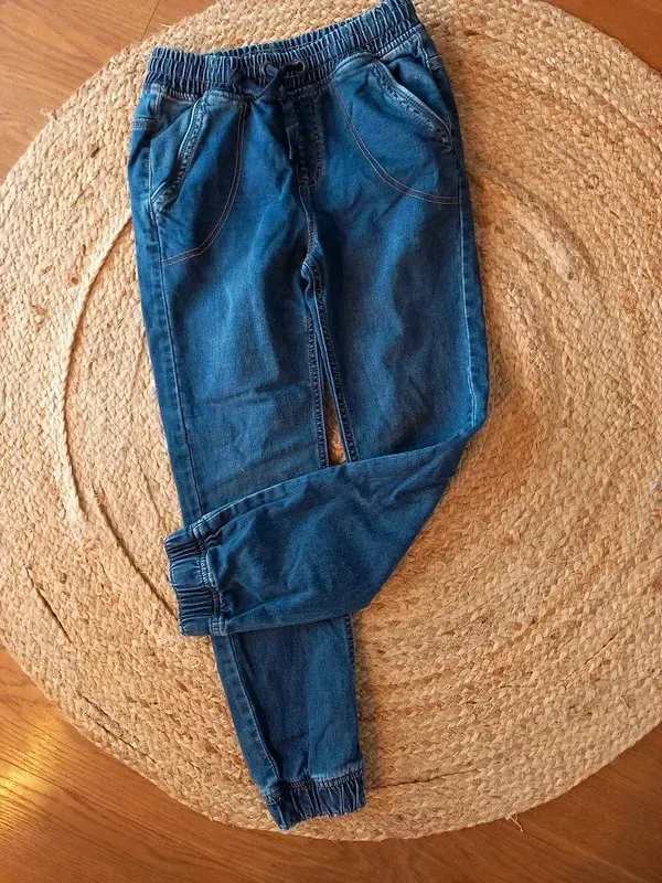Yigga Jogger Jeans Gr 152 Junge, Hose, Gummizug, blau