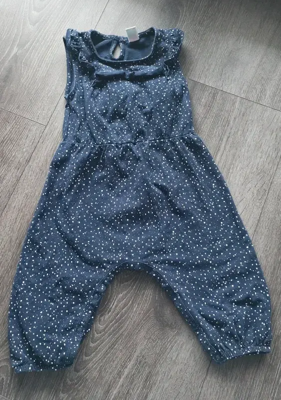 Topomini Jumpsuit dunkelblau Punkte Größe 74