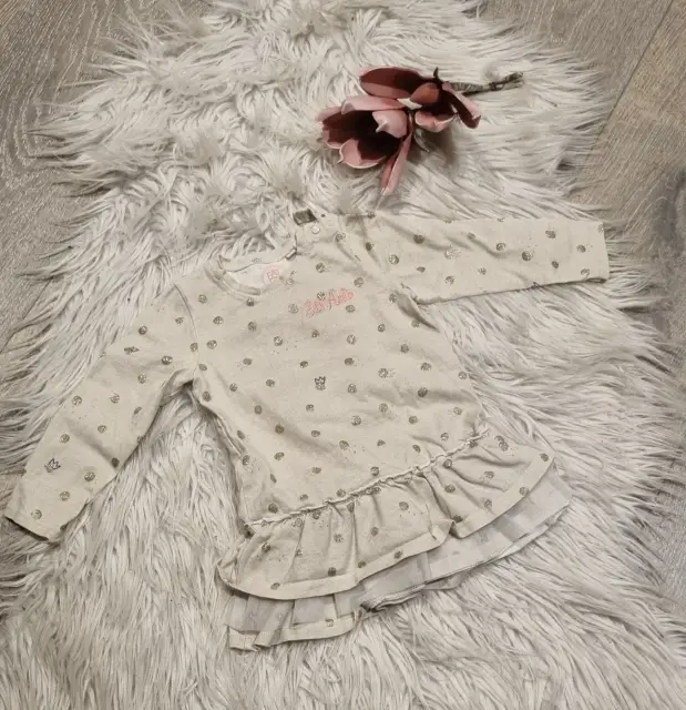 Langarmkleid Glitzer/Tüll/Rüschen