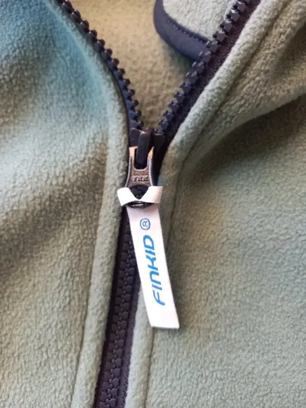 Finkid Fleece Jacke Gr 140/146/152, Junge, Paukku, Übergang, mint, türkis, Ringel, Herbst, Frühling