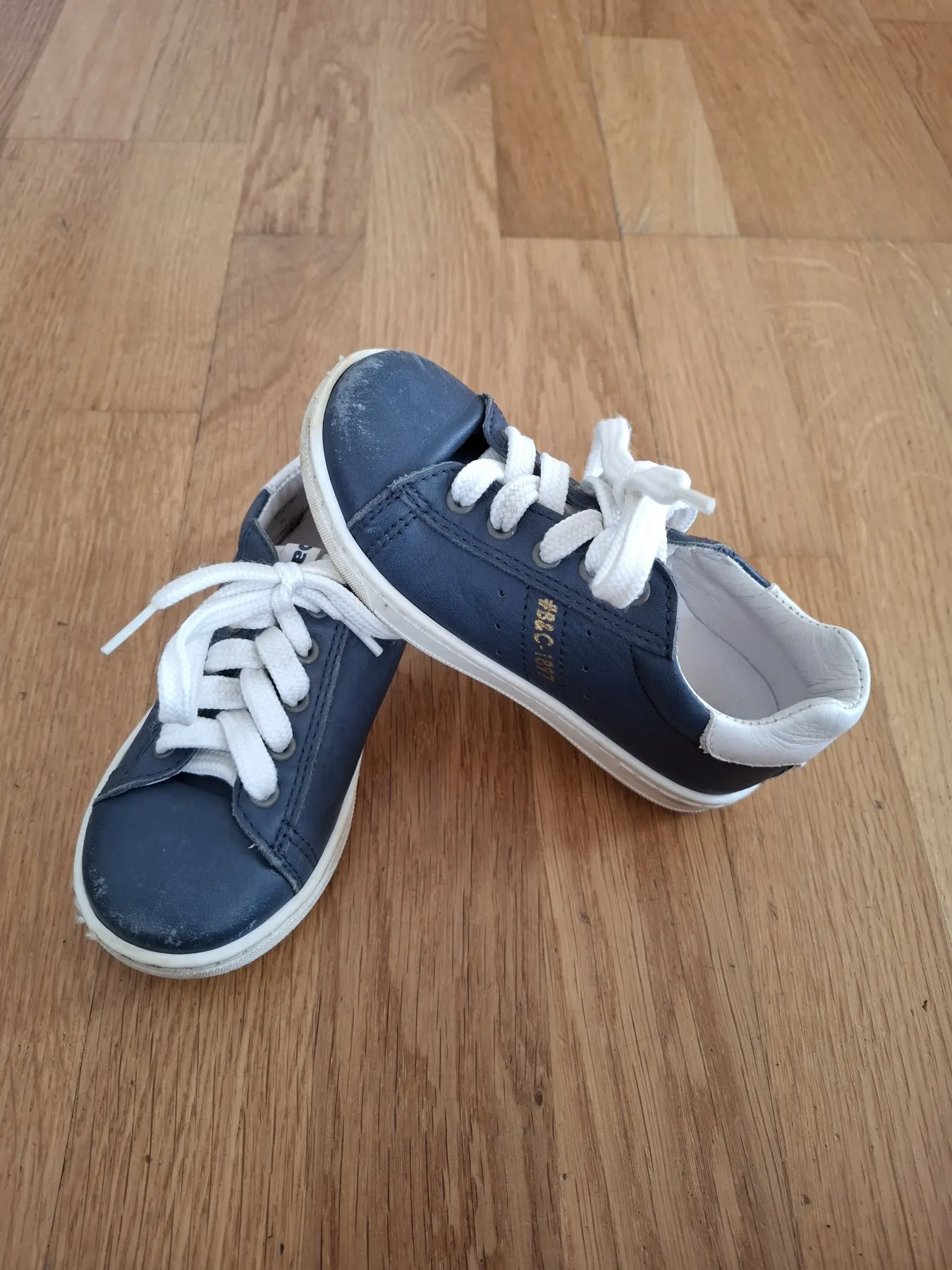 Sneaker Gr. 35 bana&Co Schnürschuhe Leder blau dunkelblau