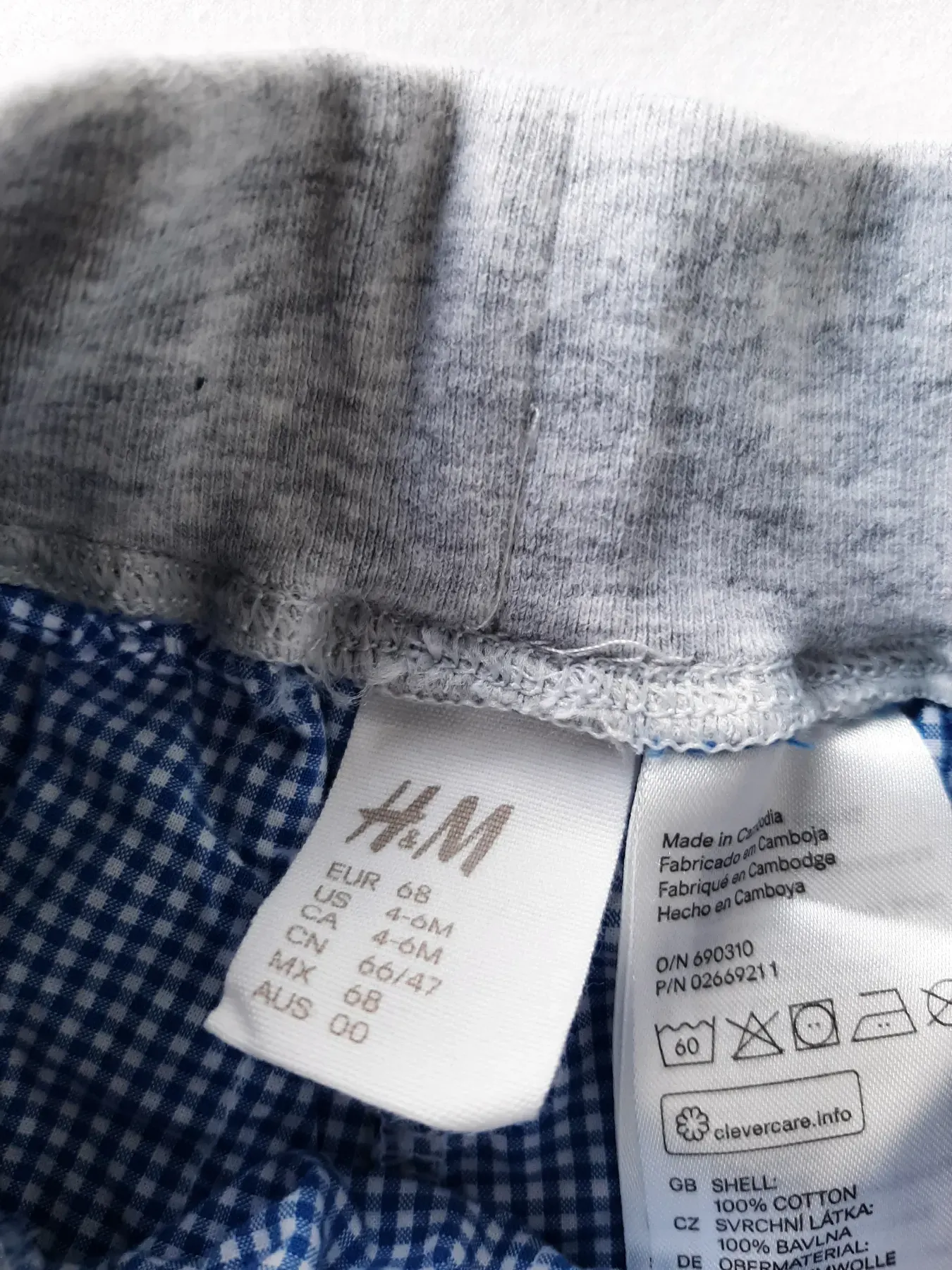 H&M Shorts kariert Gr 68