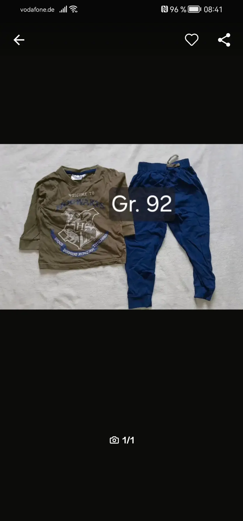 Hogwarts Schlafanzug gr. 92