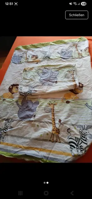 Kinder Bettwäsche mit Safari-Tieren neuwertig