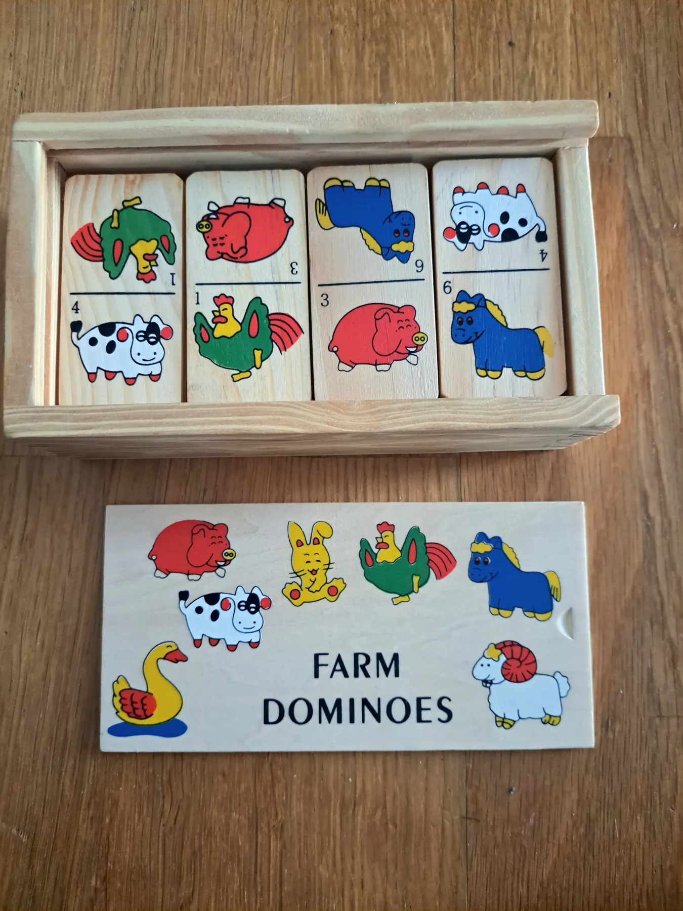 Domino Holz Bauernhof Tiere Farm Holzdomino Bauernhoftiere